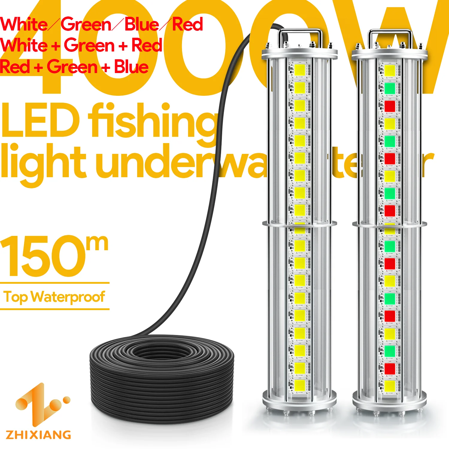 High-efficiency Attracting Fish Lamp 3000W 4000W 5000W Waterproof IP68  Green Squid Bait LED Fishing Light