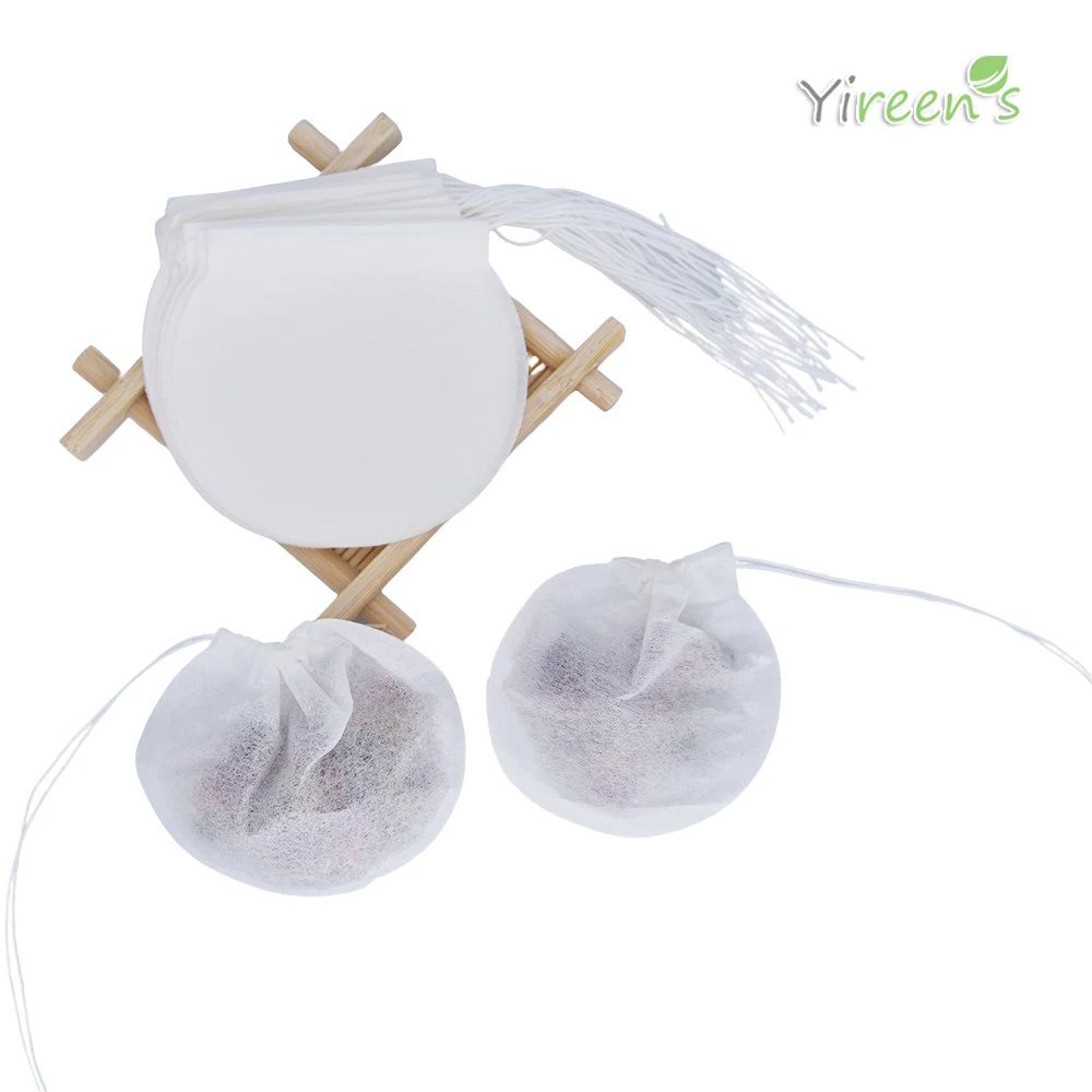 Round Creative Shape Tea Bags 60MM Disposable Food Grade Paper Coffee Filters Medicine Powder Packing Pouches
