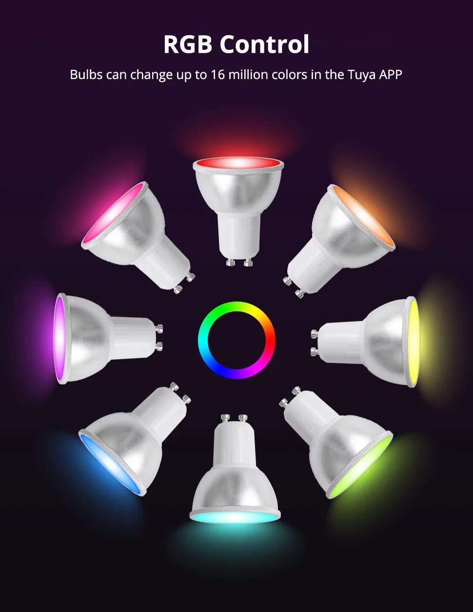 Benexamrt Zigbee GU10 LED Light Bulb RGBCW Dimmable Spotlighting Alexa Siri Voic