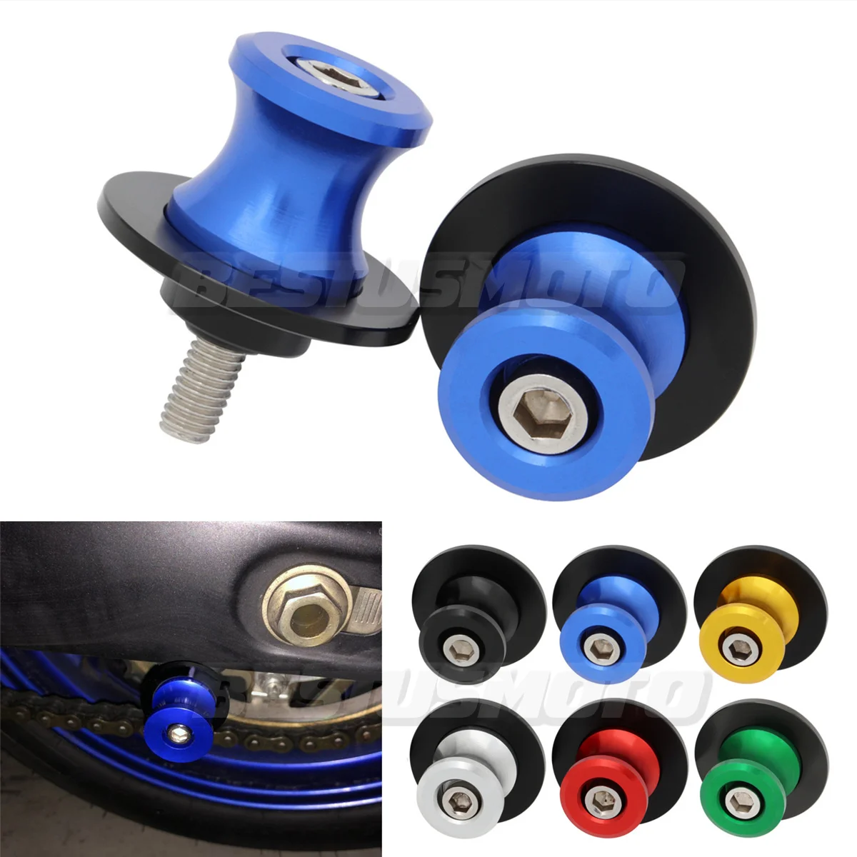 

Motorcycle Accessories CNC M6 Swingarm Spools Slider Stand Screw For Yamaha YZF R3 R25 R6 R1 YZF-R3 1999-2022 2020 2019 2018