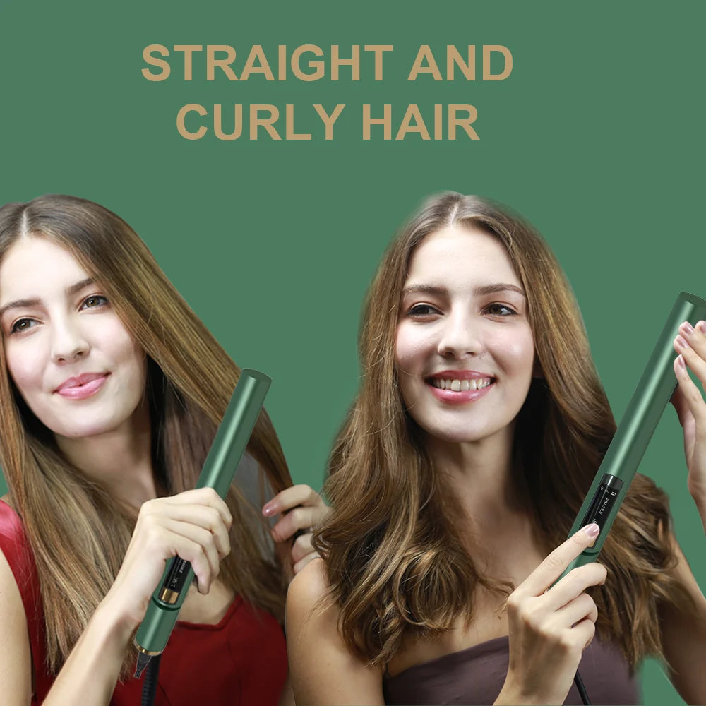 LISAPRO 2-in-1 LED Hair Straightener Flat Iron Professional Hair Straightener for Girls Women 15s Fast Heating Curling Iron Wand 3
