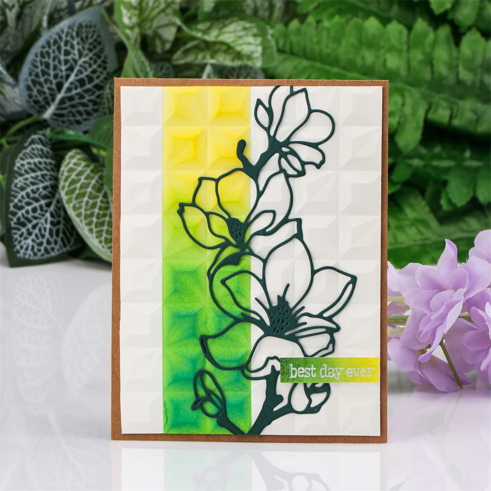 Flowers Tulips 3D Embossing Folder Background Patterns Templates DIY Scrapbooking Card Making Plastic Embossing Folder Embossing Folder
