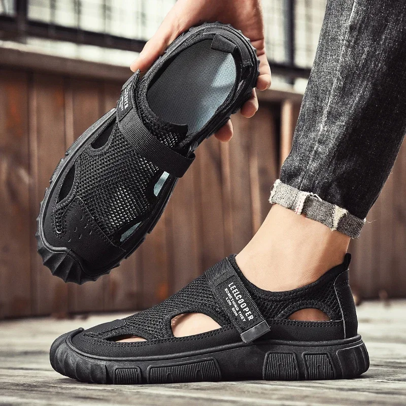 New Summer Breathable Sandals Outdoor Net Surface Beach Shoes Leisure Hollow Deodorant Soft Sole Wear-resistant Frame  Shoes 4