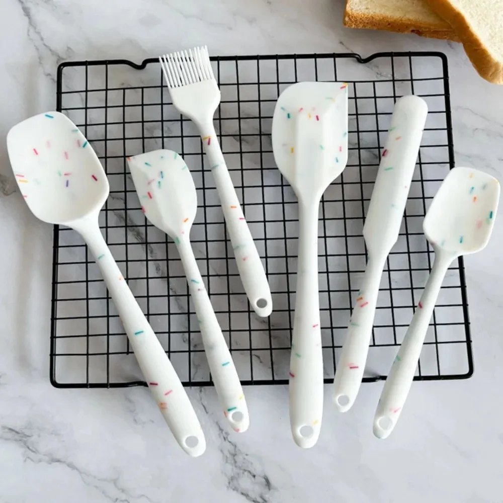 ​6PCS Silicone Spatula Set Food Grade Heat Resistant Non Stick for Baking Cooking Mixing Scraping Non Scratch Kitchen Utensils​ 1