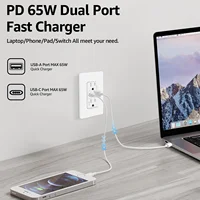 1Pcs PD3.0 65W Type C Outlet Fast Charging USB-C Charger 15 Amp Receptacle Plug Electrical USB Socket Charge for iPhone Android 5