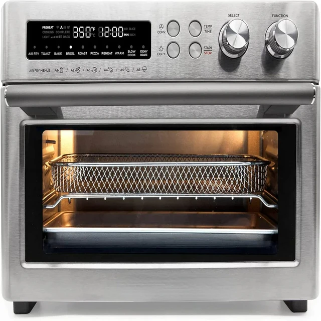 1750W 6-Slice Black and Stainless Steel Convection Toaster Oven with 1