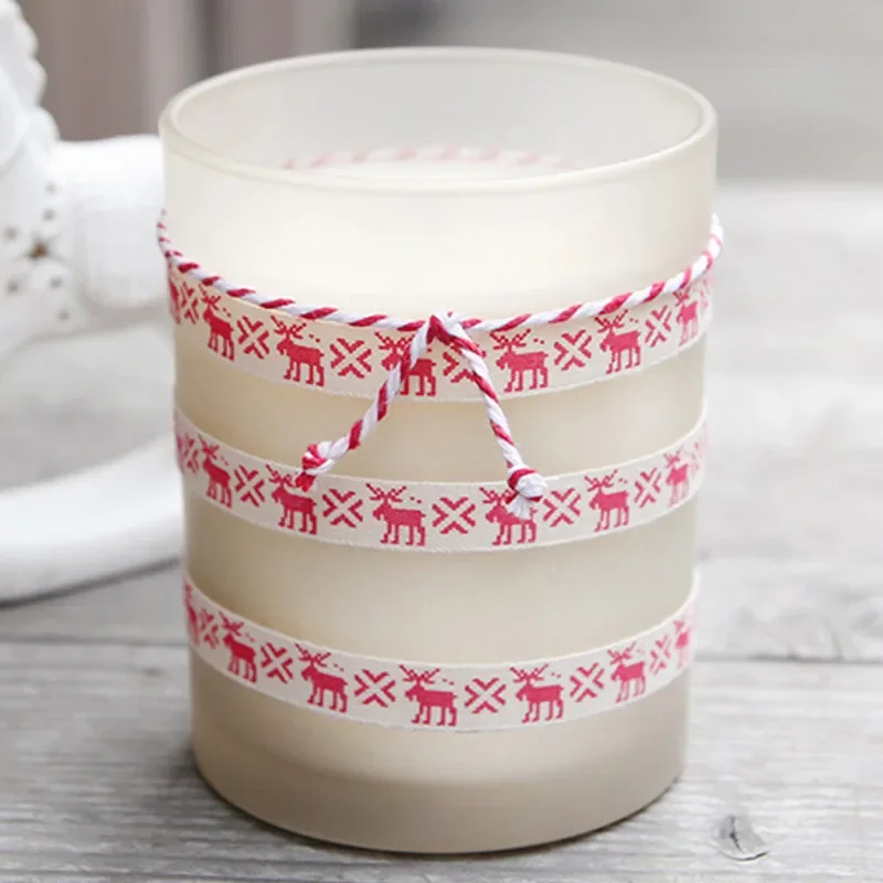 Ribbon Supplies 5yards 15mm Christmas Printed Polyester Cotton Ribbon DIY Wedding Christmas Party Gift Wrapping