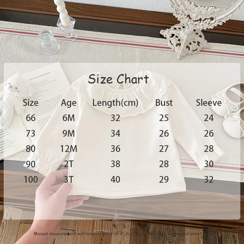 Description Picture 2 of itemBaby Cute Undershirts 0-3T Toddler Lace Collar Bottoming Shirt Infant Girls Outwear Tops