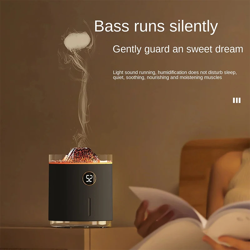 

Flame Air Diffuser Volcano Aroma Diffuser Ultrasonic Oil Diffuser 350mL Auto-Off Protection for Home,Office or Yoga, Gym