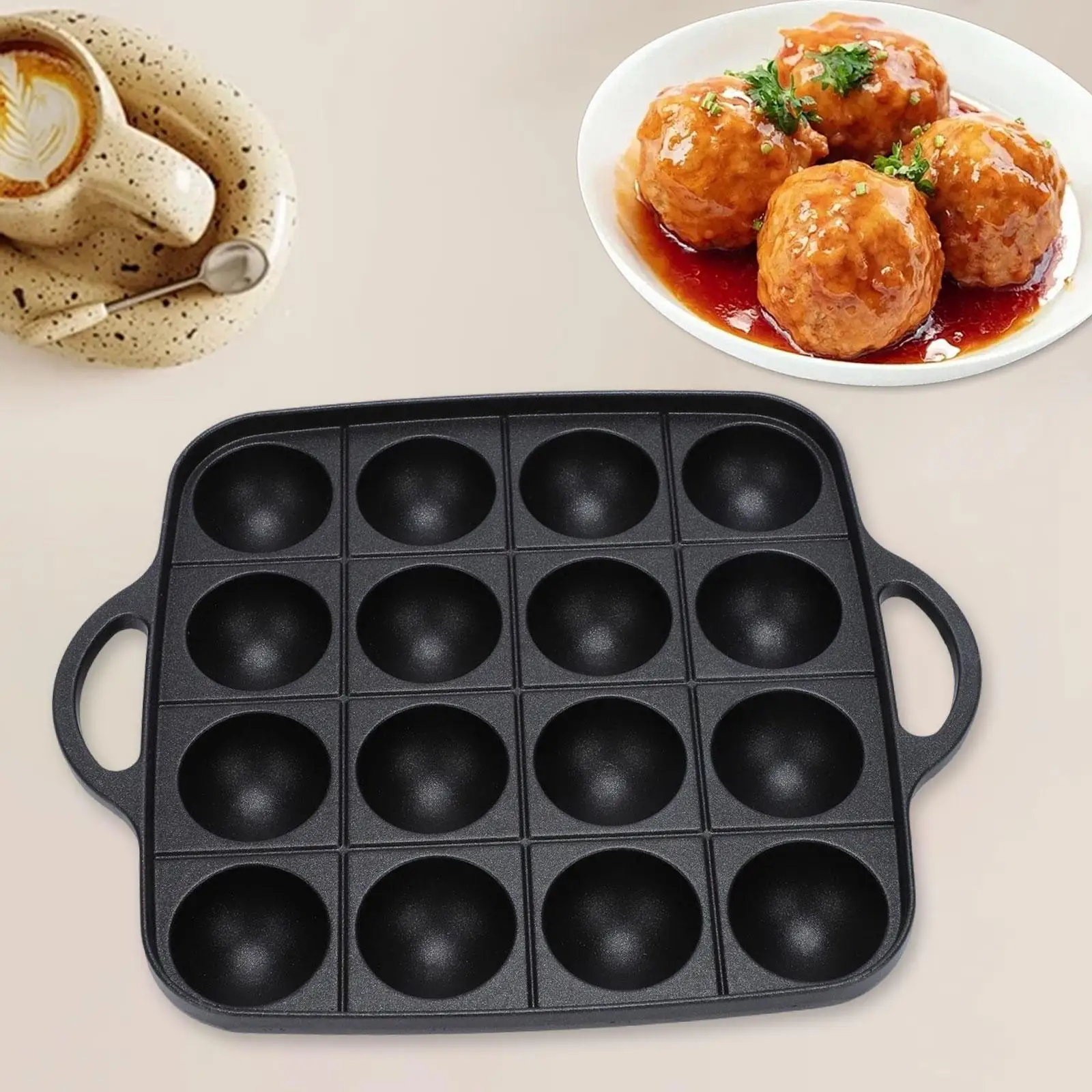 Takoyaki Grill Pan Easy to Use Practical Cookware Meatball Baking Tray Takoyaki Grill Pan Easy to Use Practical Cookware Meatball Baking Tray