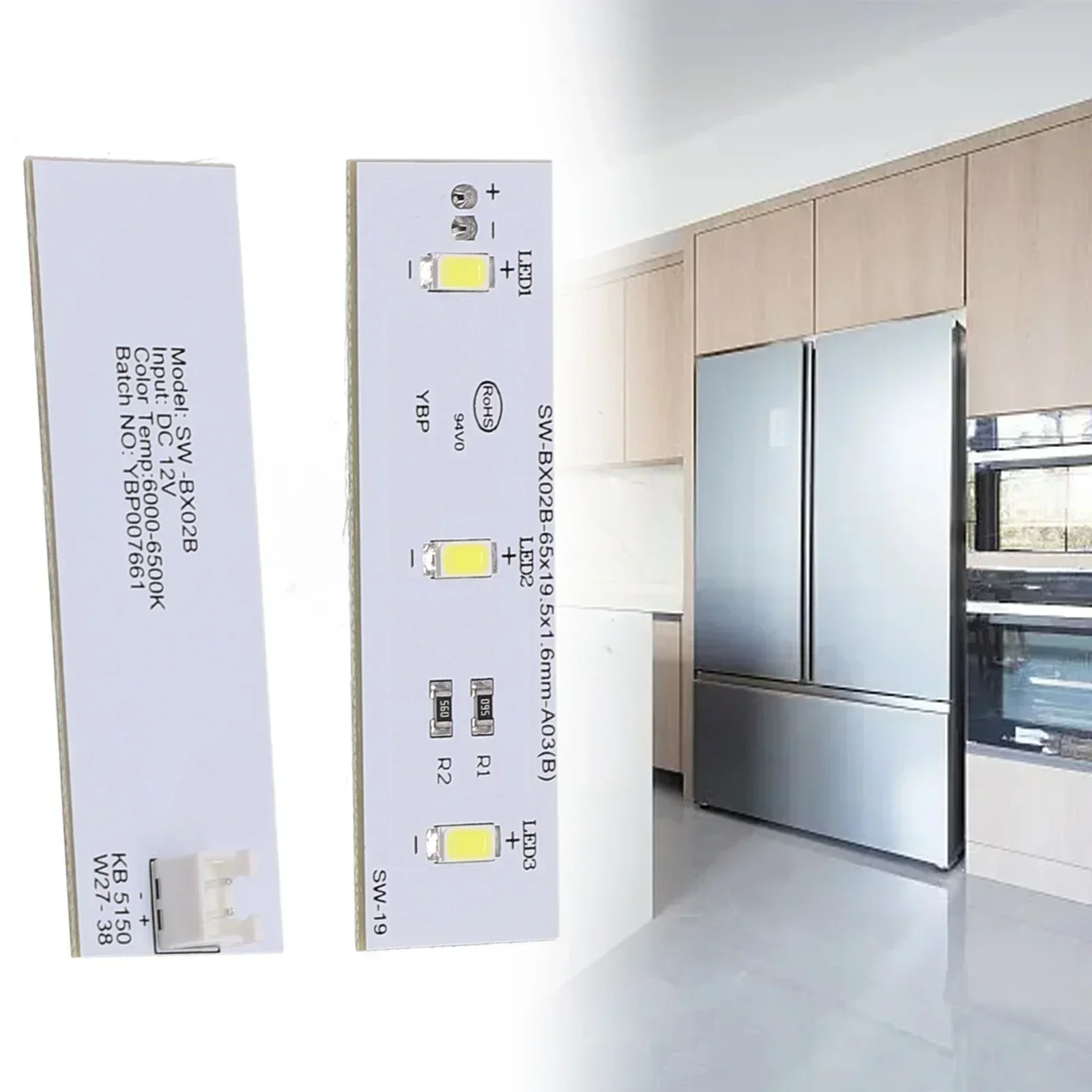 Bande Lumineuse LED Pour Réfrigérateur/congélateur - Remplacement SW-BX02B/49031078, Lumière Jour 6000-6500K - 8