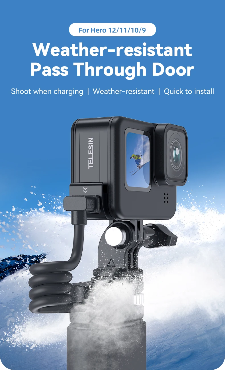 For 12 hero 11 10 9 Waterproof Side Cover Easy Removable Type-C Charging Cover