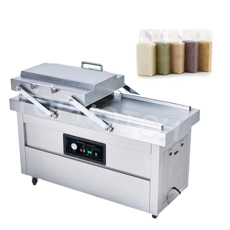 

Double Chamber Vacuum Packing Machine For Sea Food Meat Fish Pork Beef Rice Grain Vacuum Sealer