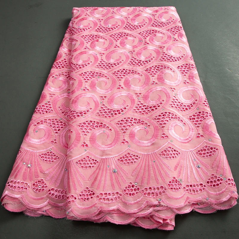 Tela de encaje de gasa suiza para mujer, tejido de algodón africano nigeriano de alta calidad para vestidos de novia, costura de fiesta, 2023, A3399