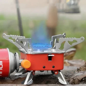 Portable Burner Camping Foldable Windproof Outdoor Gas Tank Stove for Backpacking Camping Hiking Picnic Camping Burner BBQ Grill 5