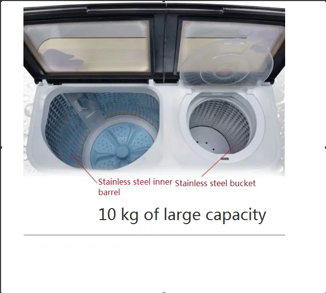 10-15kg Semi-automatic Home Washing Machine Large Capacity Double Cylinder Double Cylinder Bar Old Dormitory Small 3