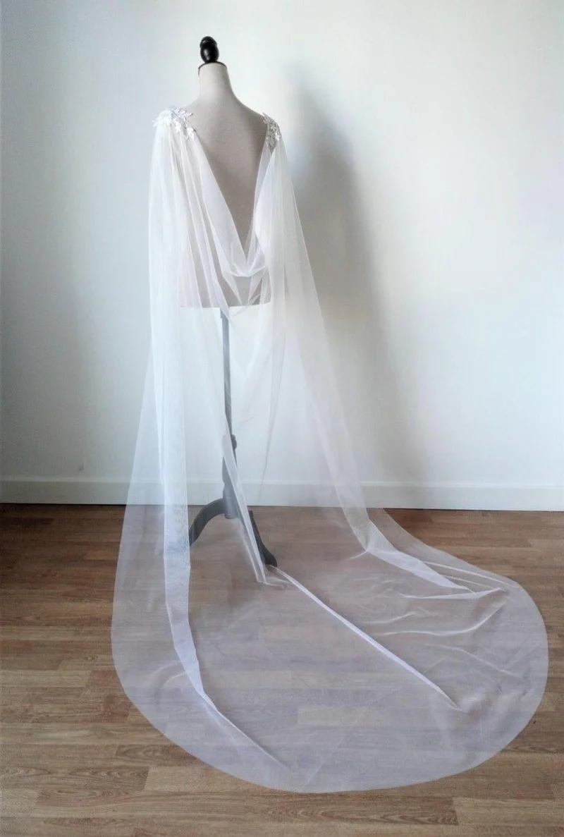 Lace Wedding Cathedral Cape Veil Bridal Accessories