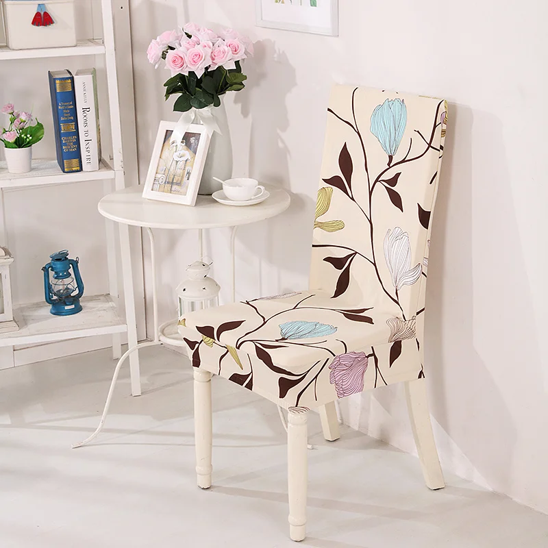 2022 New Geometric Floral Pattern Chair Covers Spandex 34 Colours For Party Wedding Banquet