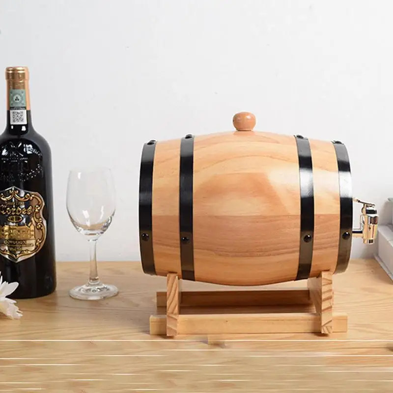 Wooden Barrel Vintage Oak Beer Brewing Equipment Wood Barrel Drink Dispenser With Faucet For Fine Wine Home Kitchen Supplies wine making tool wine barrel beer making tool