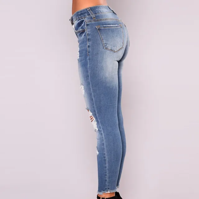 Slim Fit Ripped Jeans for Women Butt Lifting Distressed Denim Pants - Image 5