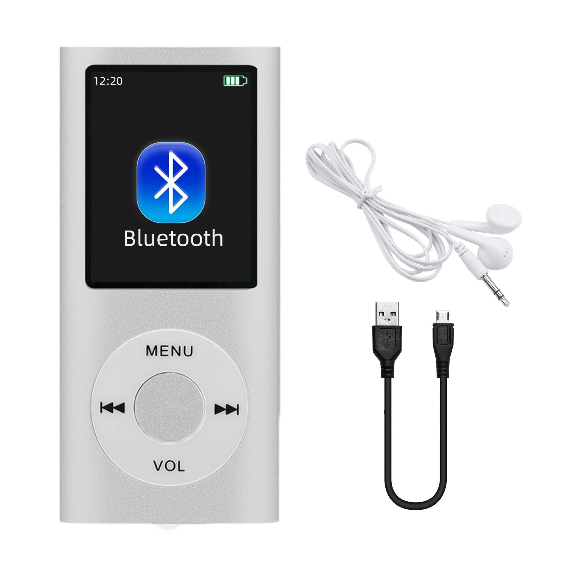 Stylish Multifunctional Slim MP3 Player with Earphones and 1.8-Inch LCD Screen