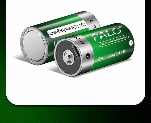 Acheter PALO 1.5VD taille batterie Rechargeable type-c USB charge D R20  LR20 Li-ion Batteries batterie pour chauffage cuisinière à gaz