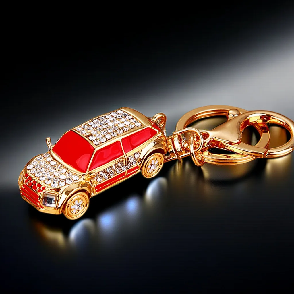 Hot Mini Car Keychain Rhinestone Car Keychain Key Rings for Men Women ...