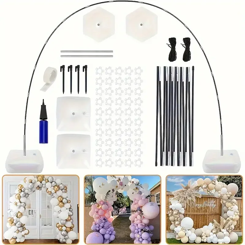 1pc Balloon Arch, Innovation Large Sturdy Balloon Arch Kit,Tall Adjustable Arch Stand with Water Fillable Bases, Manual