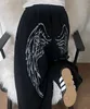 High Street Personality Pattern Angel Printed Trend SweatPants Y2k Streetwear Harajuku Retro Dressing Up Cargo Pants Black Pants