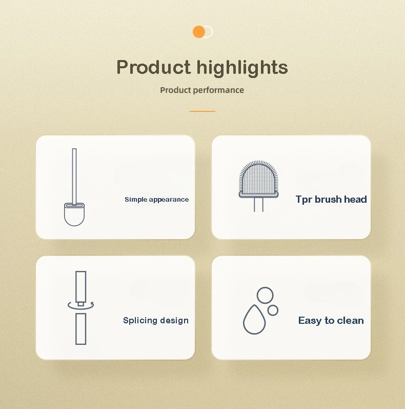 Description Picture 3 of itemHanging Silicone Toilet Brush Cleaner with Long Handle Flexible Cleaner Bathroom Brush Quick Drying Holder Bathroom Accessories