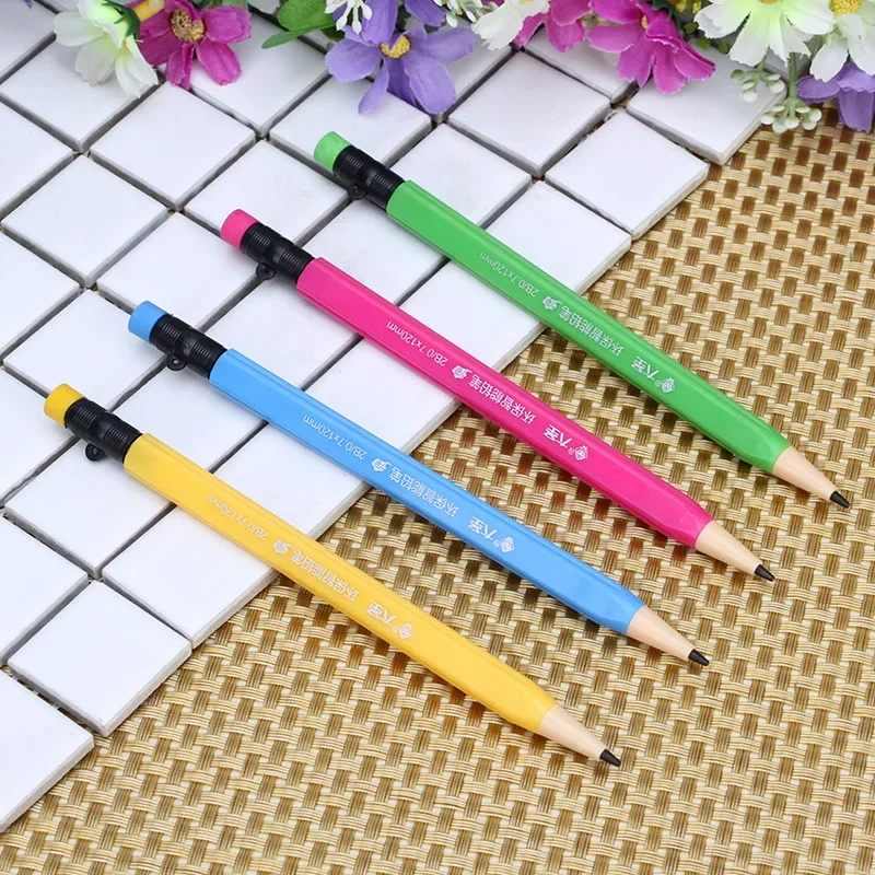 4pcs/lot Mechanical Pencil 0.7mm 2B Automatic Pencils Student Kids Propelling Pencil Stationery School Office Supplies 2