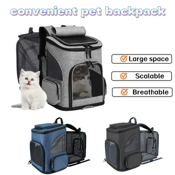 Sac à dos de transport respirant pour animaux de compagnie, pliable, sac de voyage extensible, grande capacité, créatif pour chats et chiens # S