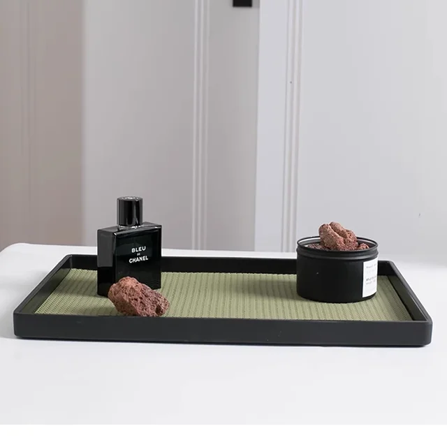 Ahunderjiaz-Nordic Style Leather Tray, Rectangular Storage, Tea Plate, Living Room, Bedroom, Desktop, Home Decoration 6