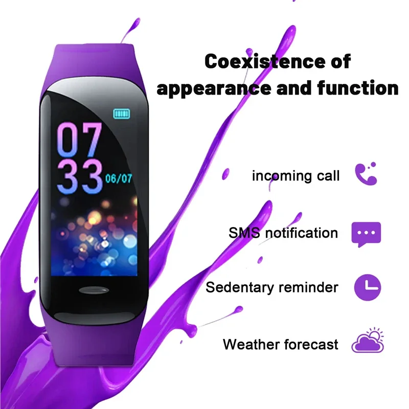 Lenovo Smart Bracelet C1 Plus Bluetooth Fitness Tracker Sports Step Counting Heart Rate Blood Pressure Monitor Waterproof Unisex
