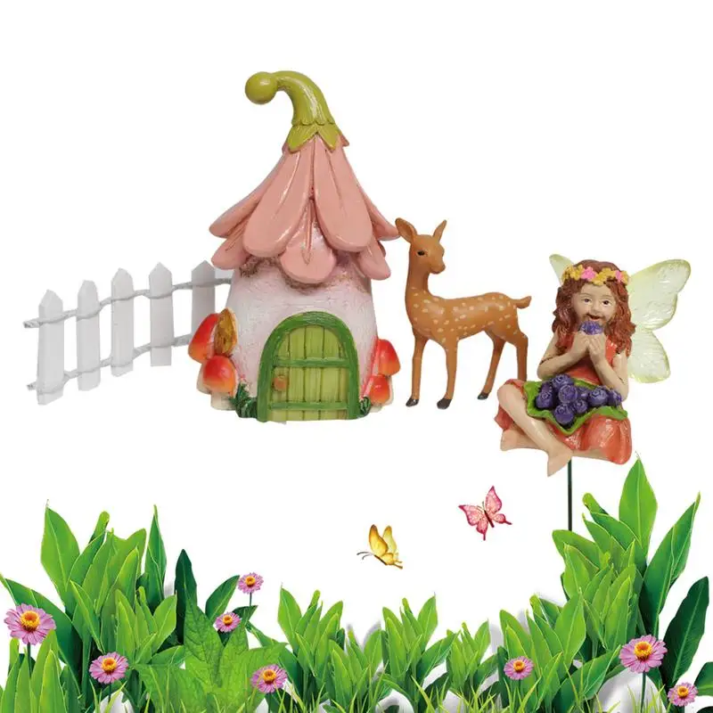 

Garden Fairy Decor For Outside 4 Pieces Garden Dwarf Statue Miniature Creative Garden Fairy Mini Statue Fairy Garden Decoration