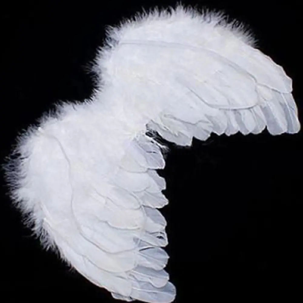 

& Selling Prop Baby White Party Angel Wings Feather For Decoration Kids