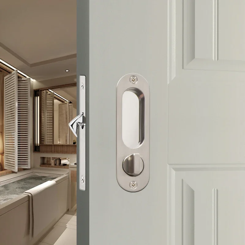 Sliding Door Lock Hook Lock Wooden Door Move Handle Swing Invisible Bathroom Bathroom Kitchen Balcony