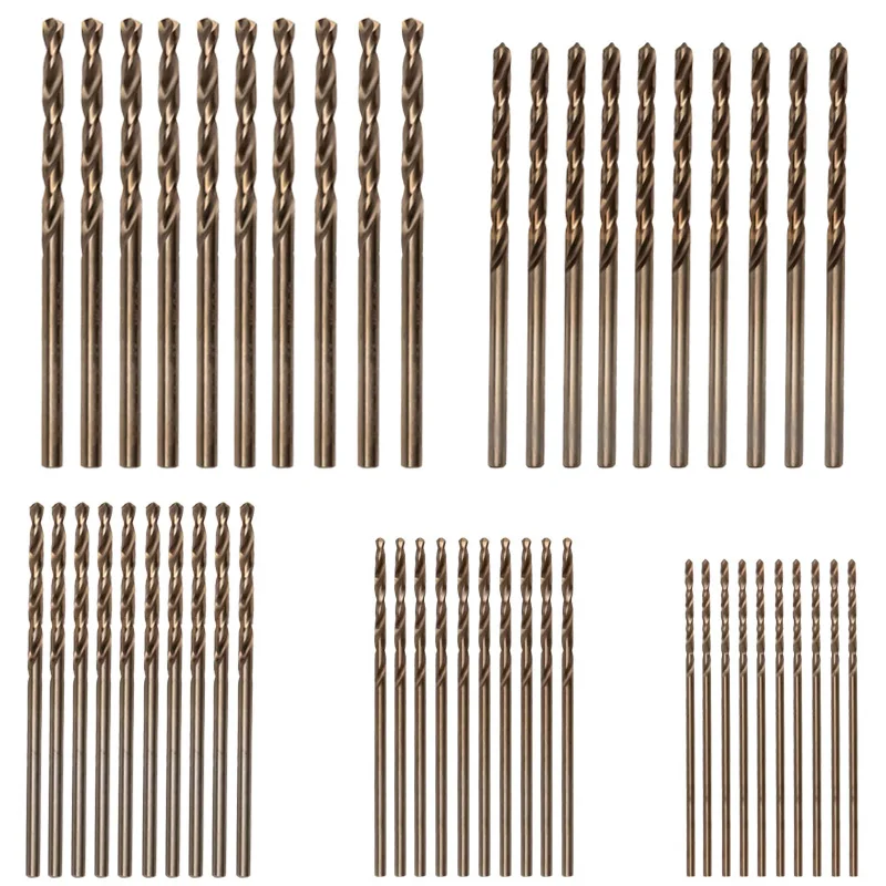 

1-3mm Cobalt M35 HSS Twist Drill Bits for Metal Stainless Steel Iron Steel Plate Hole Tool Set Metal Drill Bits Kit 50pcs/set