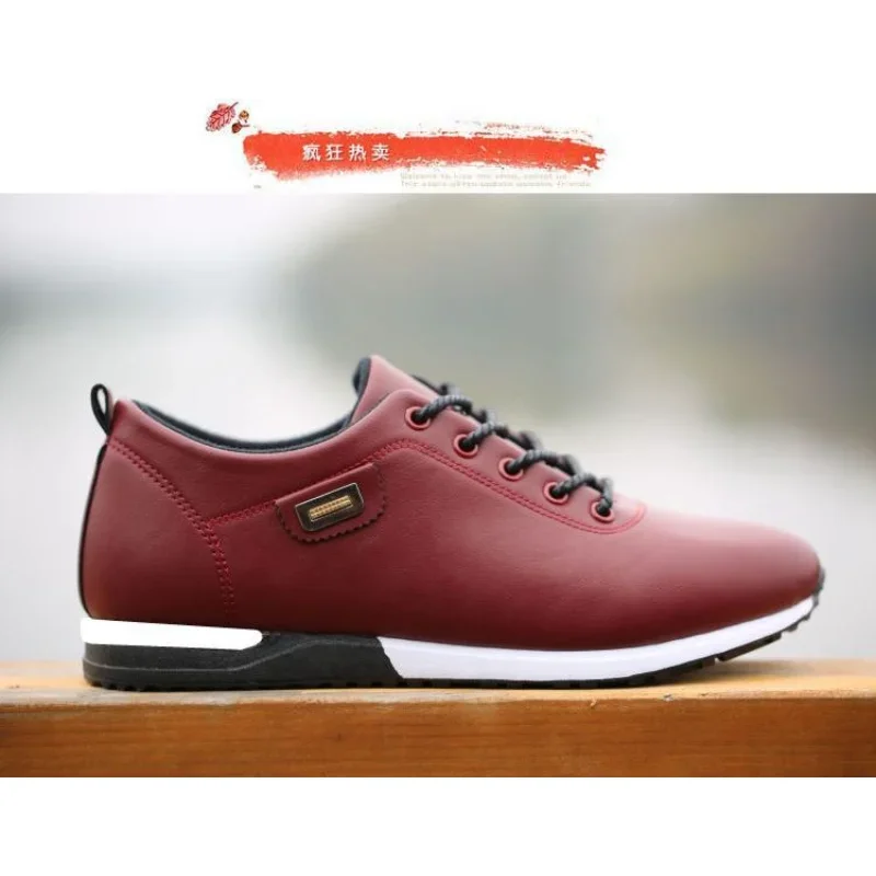 Men's Leather Shoes Outdoor Breathable Hiking Business Loafers Casual