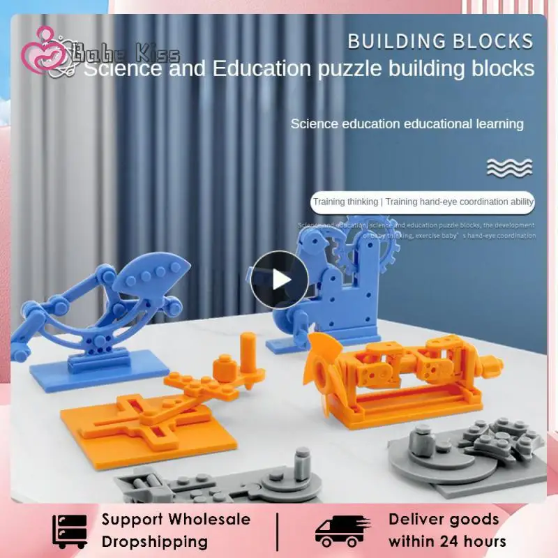 Assembly Gear Building Blocks Plastic Rotatable Science Experiment Suit Childrens Assembling Science And Education Machinery