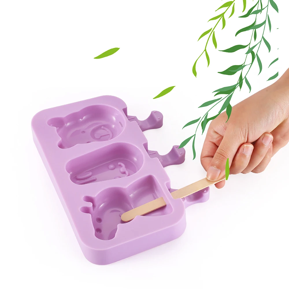 Silicone DIY Ice Cream Popsicle Maker with Lid