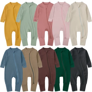 Baby Bamboo Ribbed Romper 1