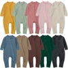 2025 Summer Newborn Baby Boy Romper Thicken Bamboo Infant Clothes Long Sleeve Ribbed Bodysuit Kid Girl Jumpsuit Sleeper Pajamas 1