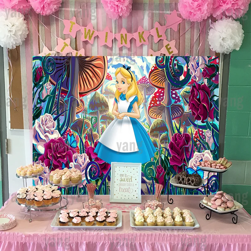 Alice's Wonderland Bakery Birthday, Alice's Wonderland Birthday Banner, Alice's  Wonderland Bakery Party, Alice in Wonderland,custom Backdrop 