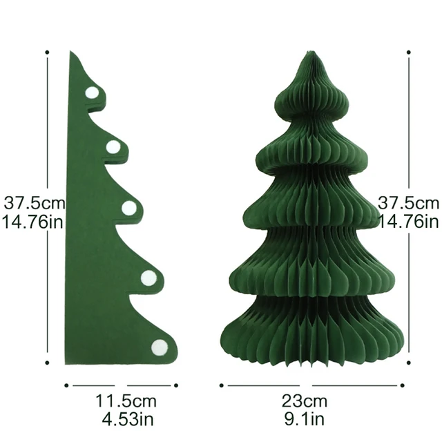 3Pcs Mini Christmas Tree Honeycomb Christmas Tree Paper Christmas Tree for Christmas Winter Festival New Year Decoration 1