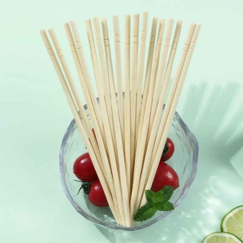 Disposable Bamboo Chopsticks 100/200/300 Pcs Individually Wrapped Natural Tableware Food Grade Lacquerless Waxless Commercial
