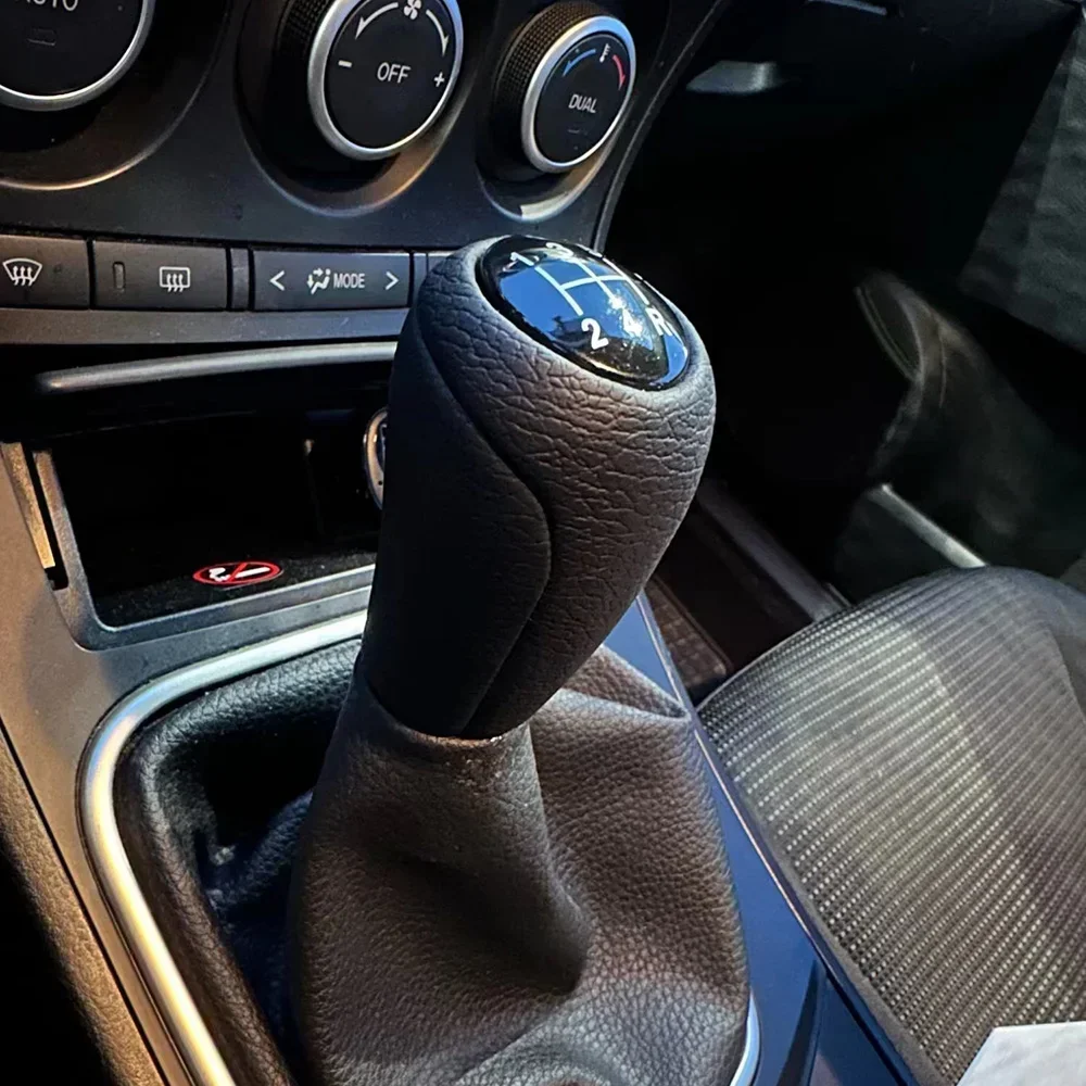 Gear Shift Knob Leather 5/6-Speed For MAZDA 3 BK BL 5 CR CW 6 II GH CX-7 ER MX-5 NC III 23 MT