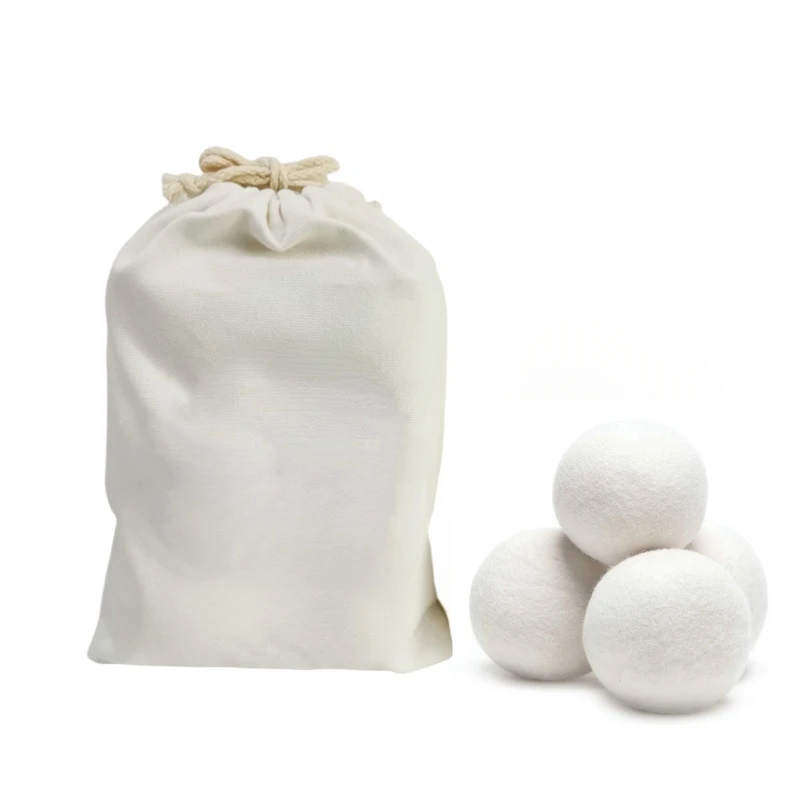 6 pack of 7cm New zealand Wool Dryer Balls for Laundry with thick cotton bag