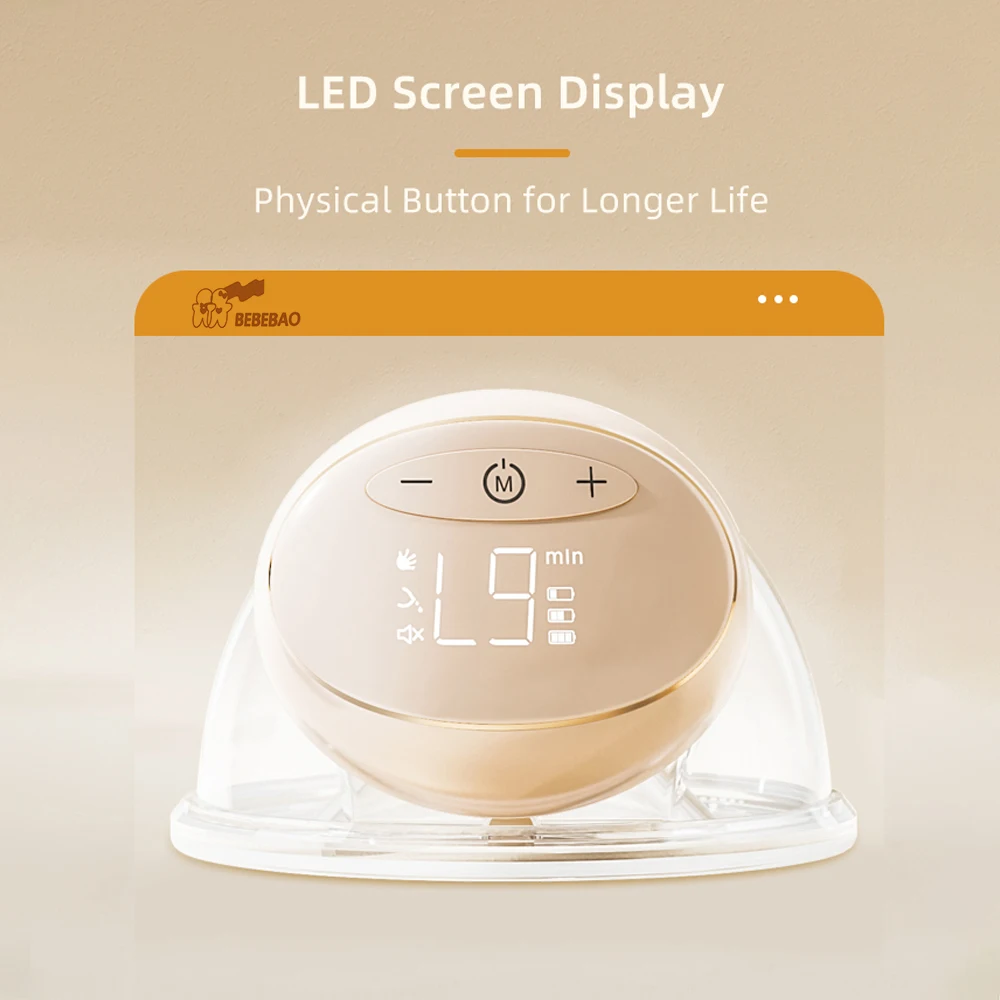 BEBEBAO  P7 Wearable Electric Breast Hands Free Milk Pump LED 3 Modes 10 Levels of Suction 240mL Capacity Food-grade Material 3