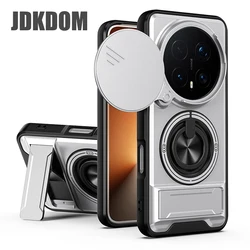 Sliding Window Phone Case with Magnetic Ring and Folding Bracket for Honor X8d (Silver)